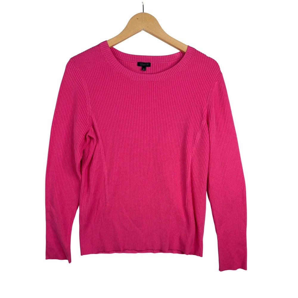 Talbots Ribbed Long Sleeve Crewneck size XS Barbie Core Pink